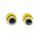 Wackelaugen Oval mit Wimpern in Gelb Selbstklebend