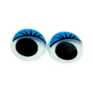 50 Wackelaugen 8mm mit Wimperndruck selbstklebend Blau