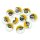 10 Selbstklebende Wackelaugen 12mm mit Wimpern Gelb