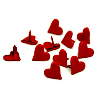 20 Herz-Klemmen in Rot 10 x 11mm f&uuml;r Brief und Geschenke